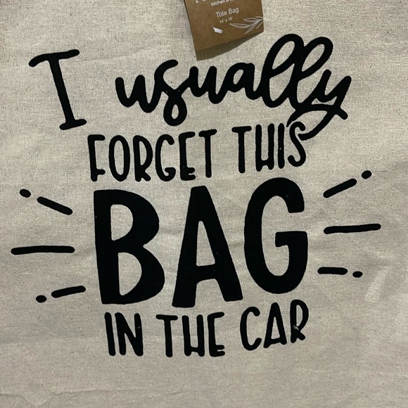 Mabelle “I usually forget this bag in the car” canvas tote bag NWT - Picture 2 of 4